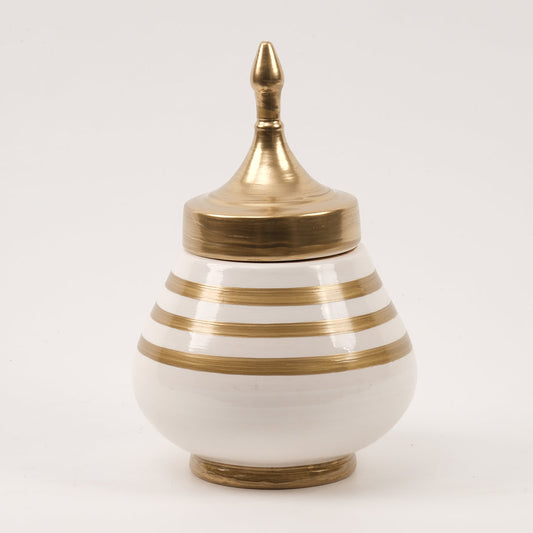 El Yapımı Beyaz Gold Küp 27 cm