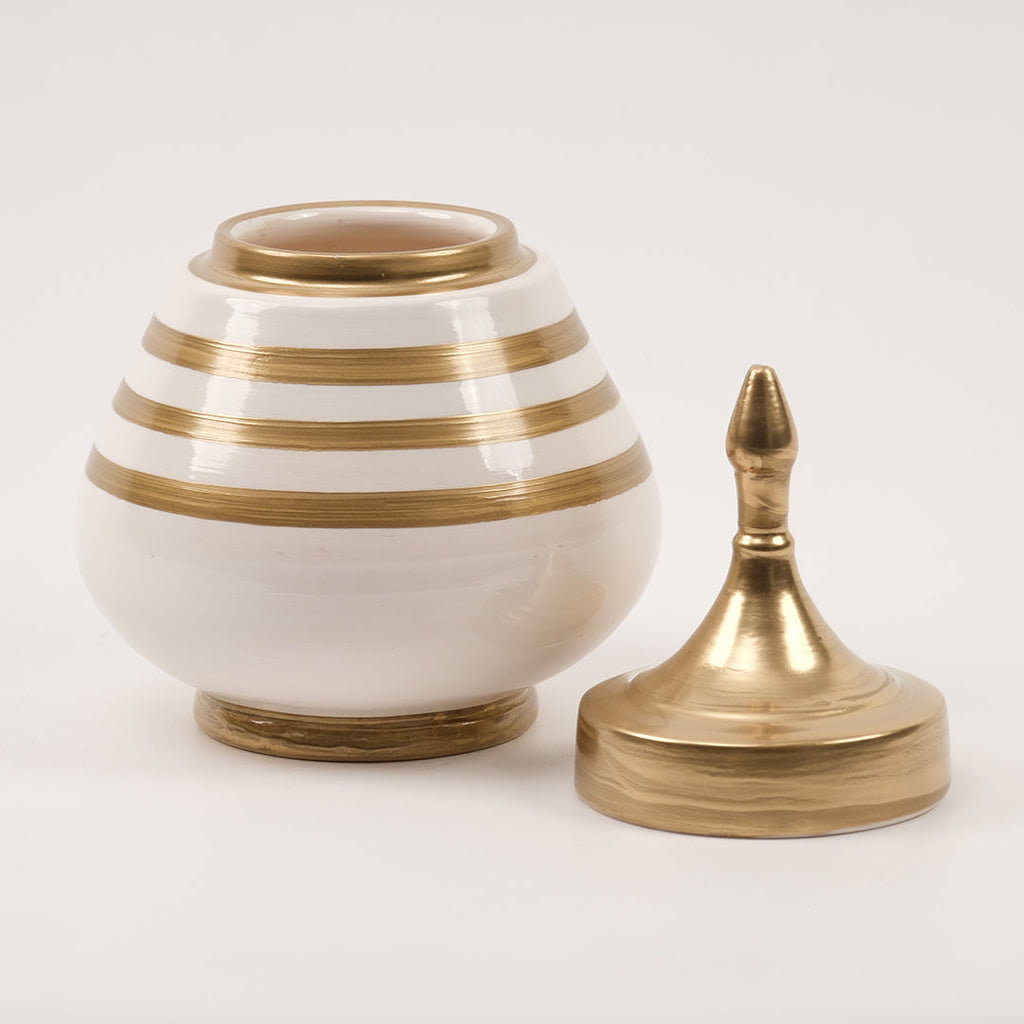 El Yapımı Beyaz Gold Küp 27 cm