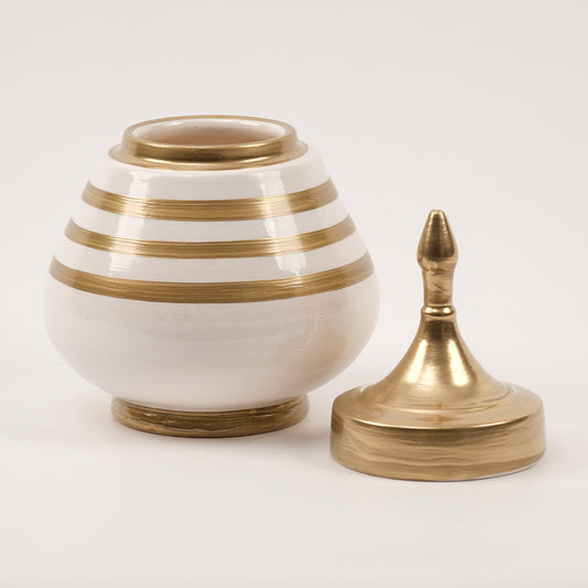 El Yapımı Beyaz Gold Küp 27 cm