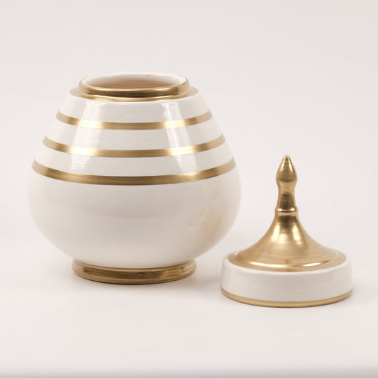 El Yapımı Beyaz Gold Küp 34 cm