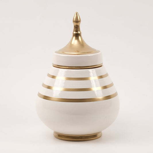 El Yapımı Beyaz Gold Küp 34 cm