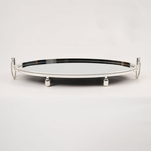 İthal Gümüş Boncuk Oval Tepsi