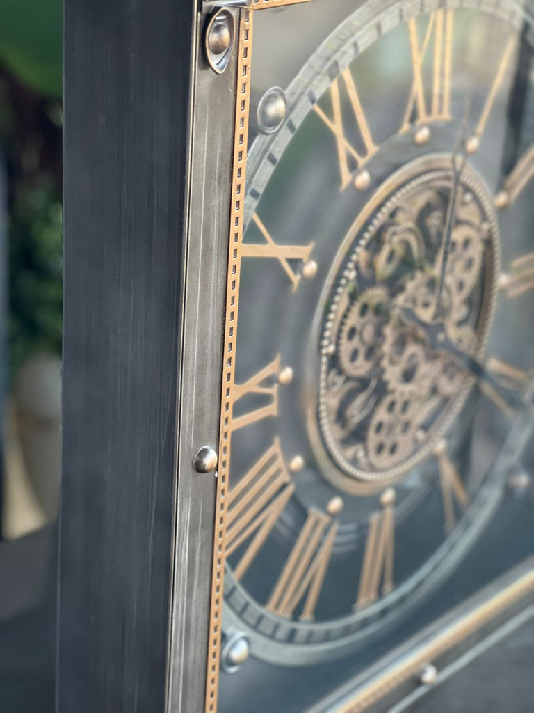 Kare Duvar Saati Eskitme Gümüş