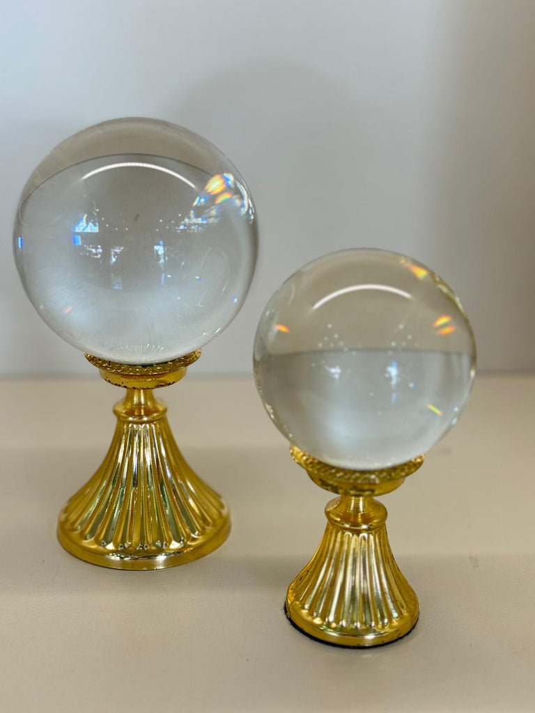 İkili İthal Kristal Küre Gold Ayaklı