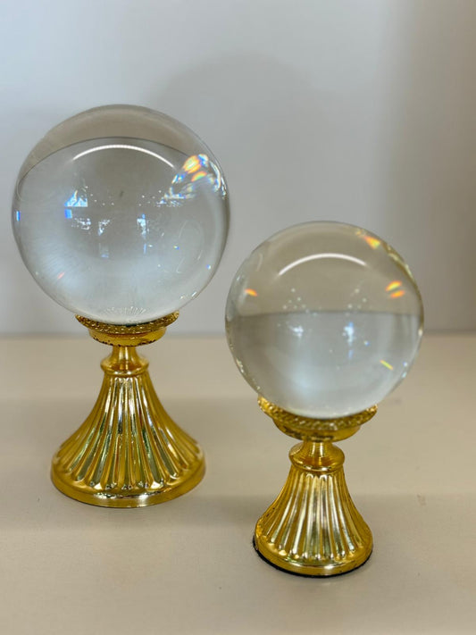 İkili İthal Kristal Küre Gold Ayaklı