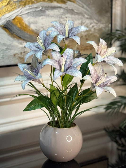 Yapay Lilyum Tanzimli Cam Vazo No:2