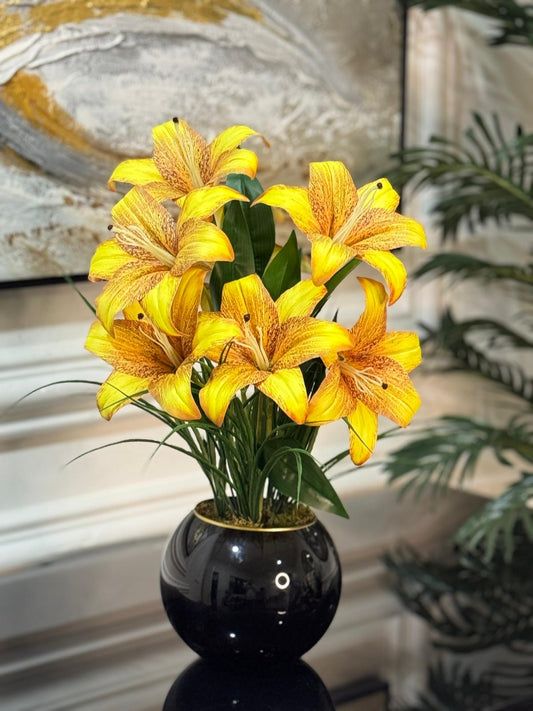 Yapay Lilyum Tanzimli Cam Vazo No:6